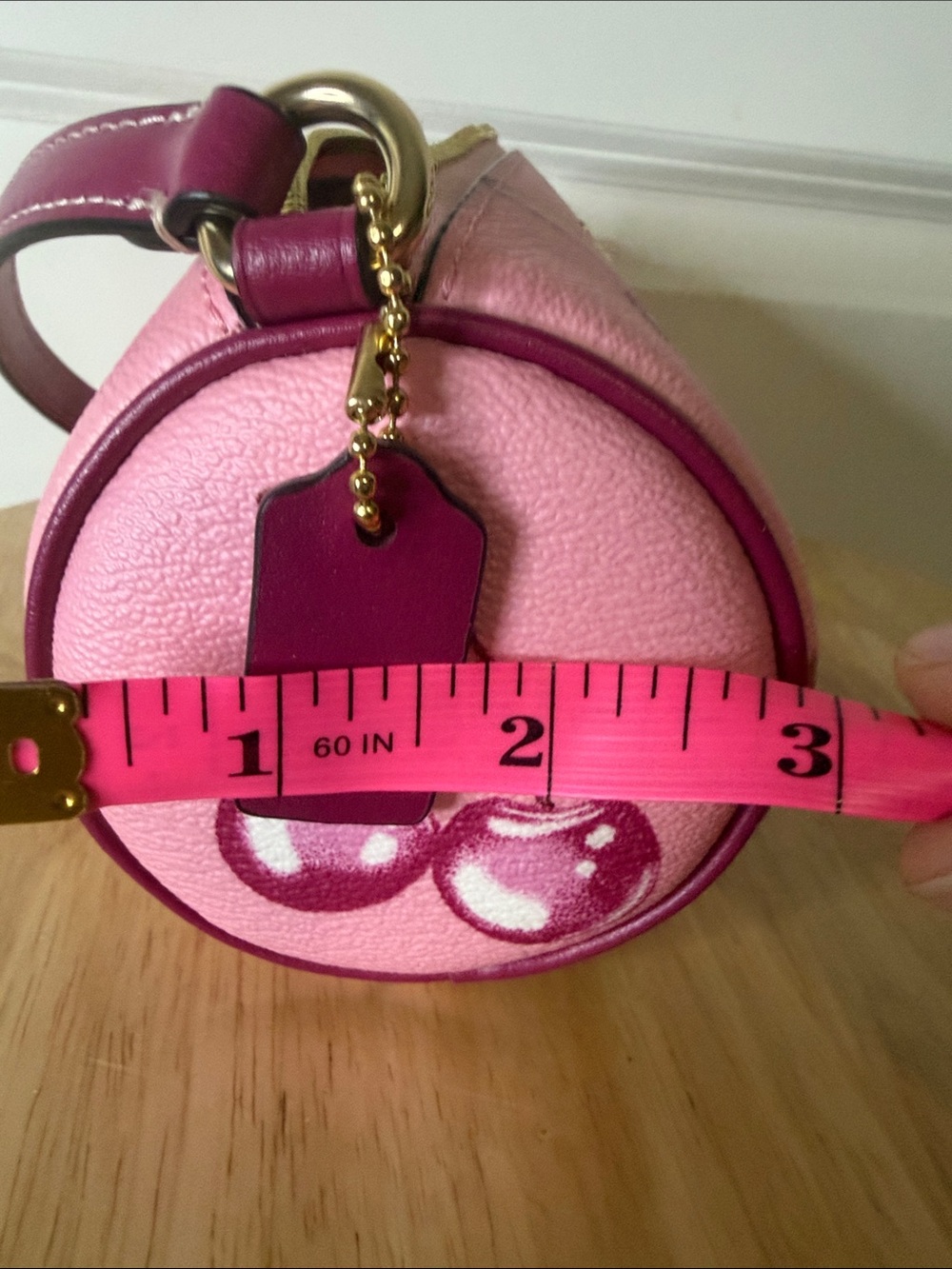 Coach Pink Cherry Barrel Mini Bag with Magenta Trim - Picture 9 of 9